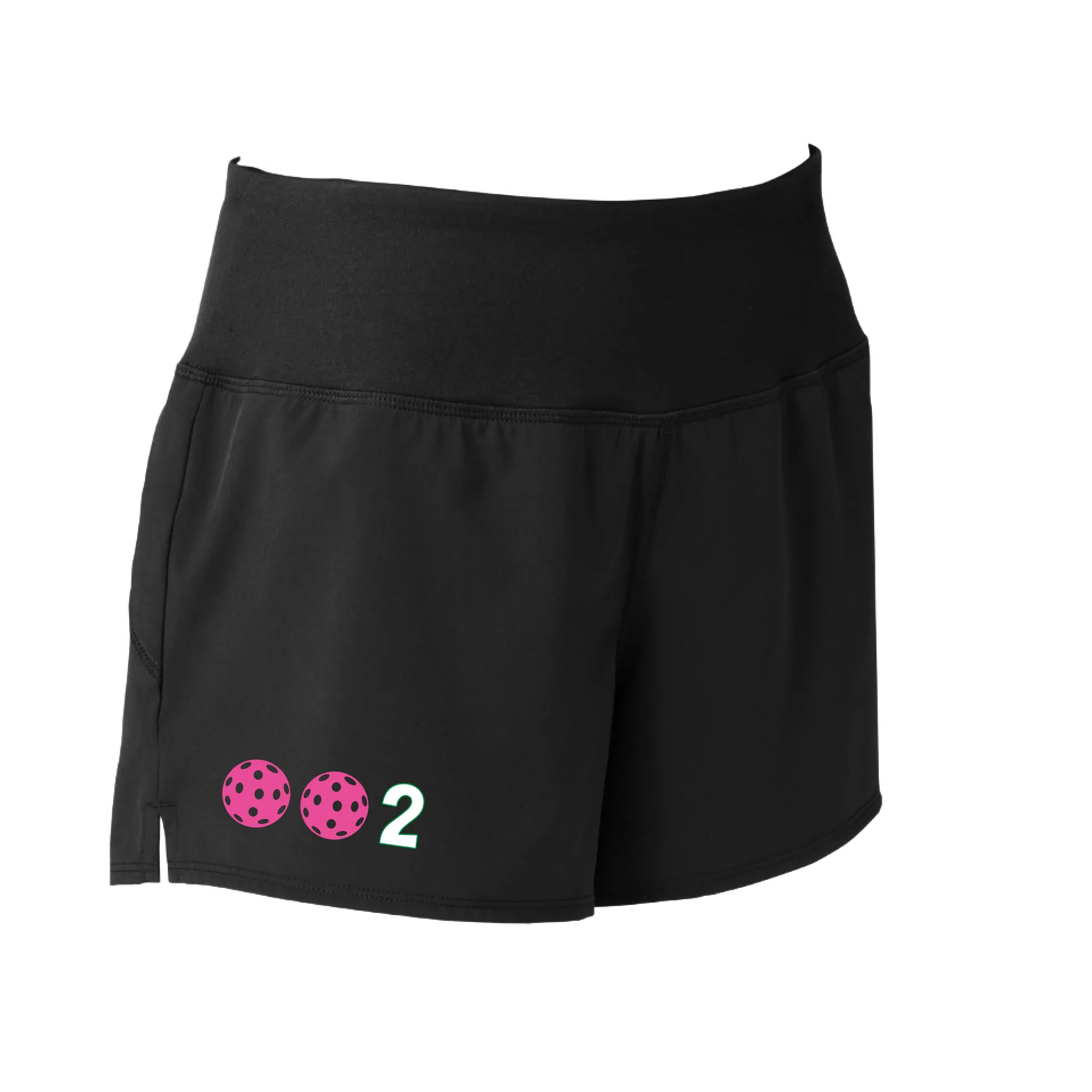 002 With Pickleballs (Colors Yellow White Pink Red Green) | Women's Pickleball Shorts