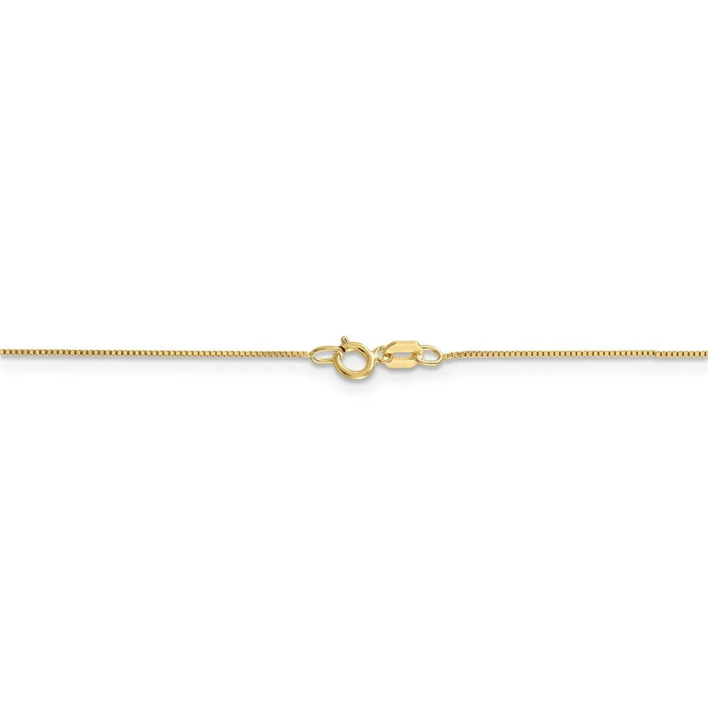 0.5mm, 10k Yellow Gold, Box Chain Necklace