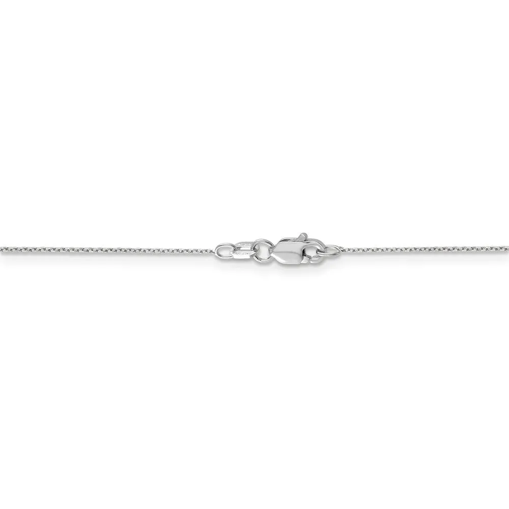 0.65mm, 14k White Gold, Diamond Cut Cable Chain Necklace