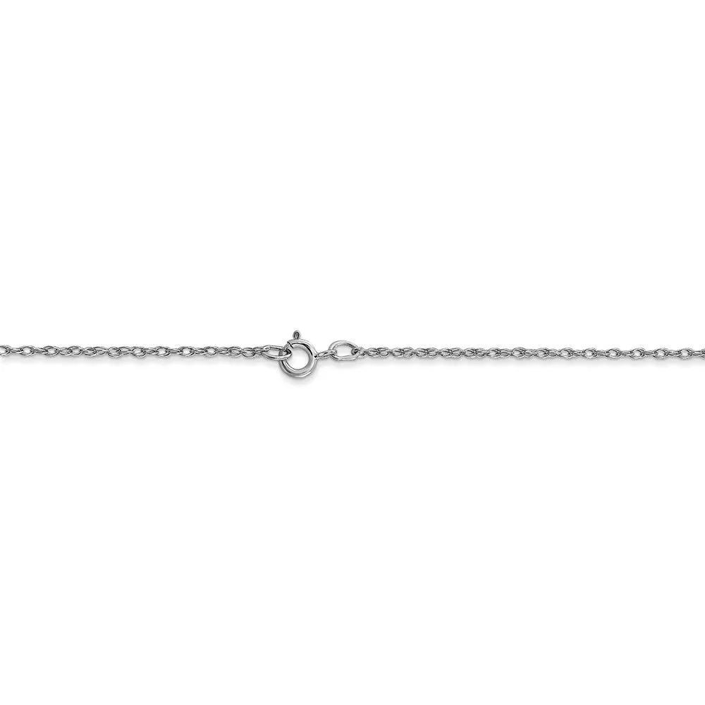 0.7mm 10k White Gold Solid Cable Rope Chain Necklace