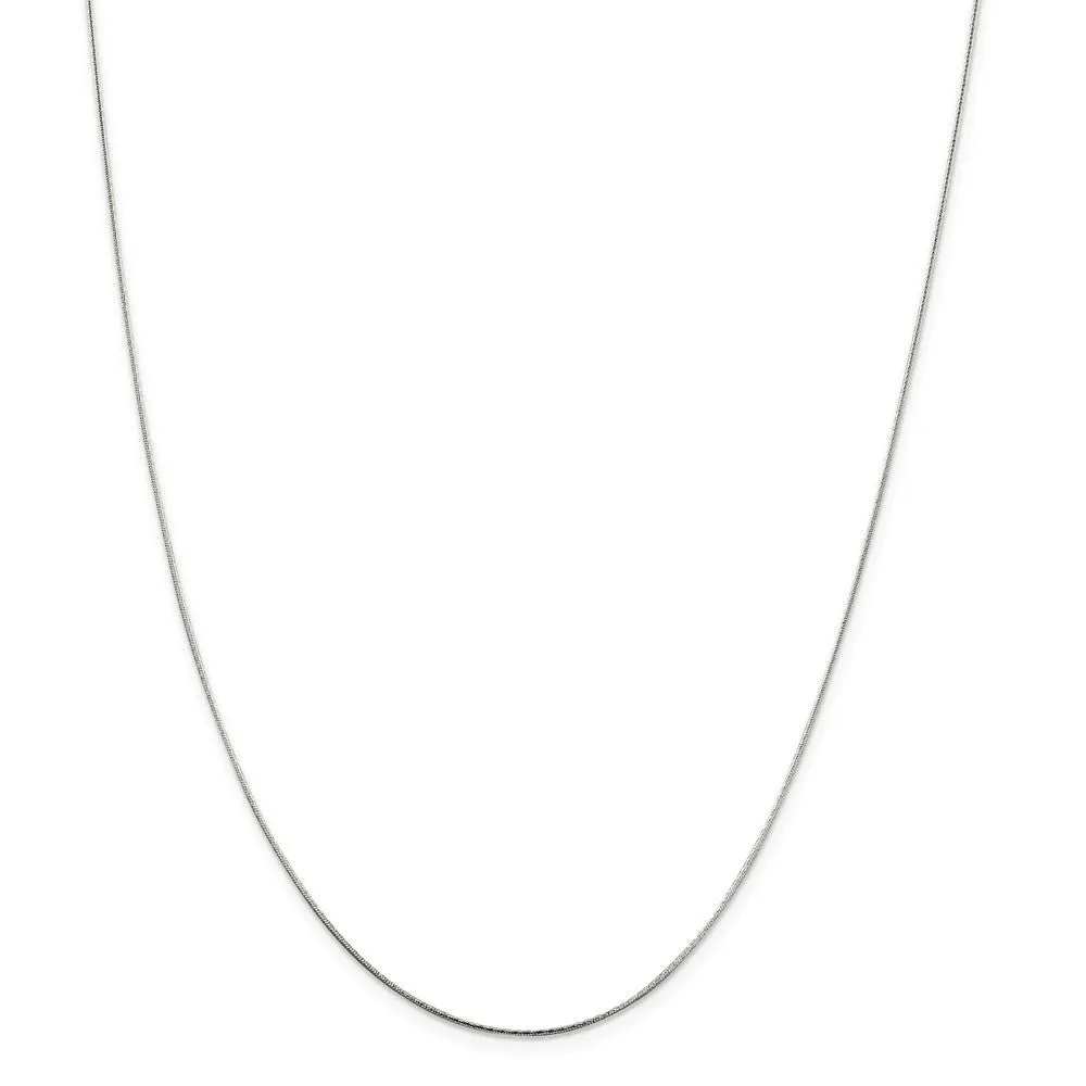 0.85mm Sterling Silver Diamond Cut Round Snake Chain Necklace