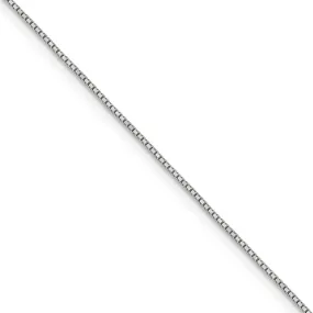 0.9mm 14k White Gold Classic Box Chain Necklace