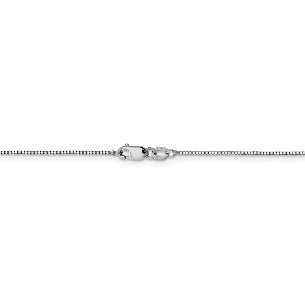 0.9mm 14k White Gold Classic Box Chain Necklace