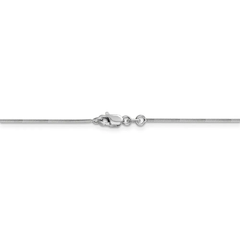 0.9mm, 14k White Gold, Round Snake Chain Necklace