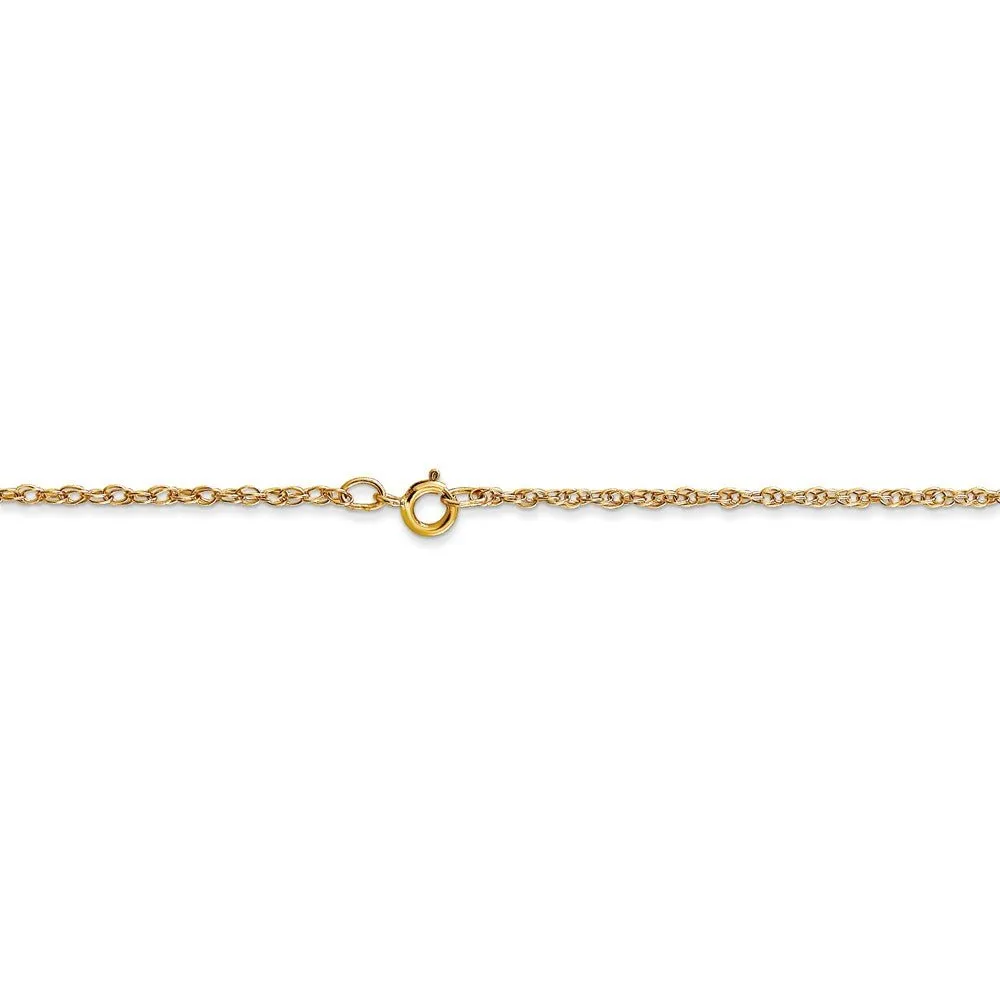 1.15mm, 14k Yellow Gold, Cable Rope Chain Necklace