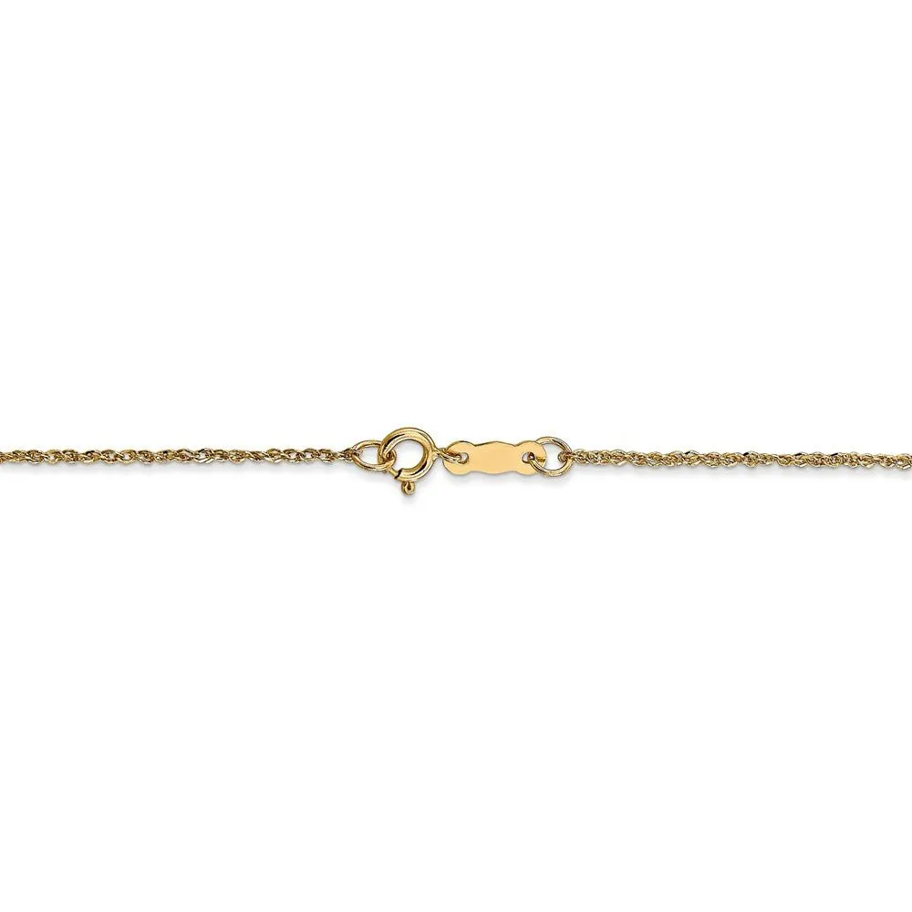 1.1mm, 14k Yellow Gold, Ropa Chain Necklace