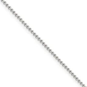 1.5mm Sterling Silver, Solid Beaded Chain Necklace