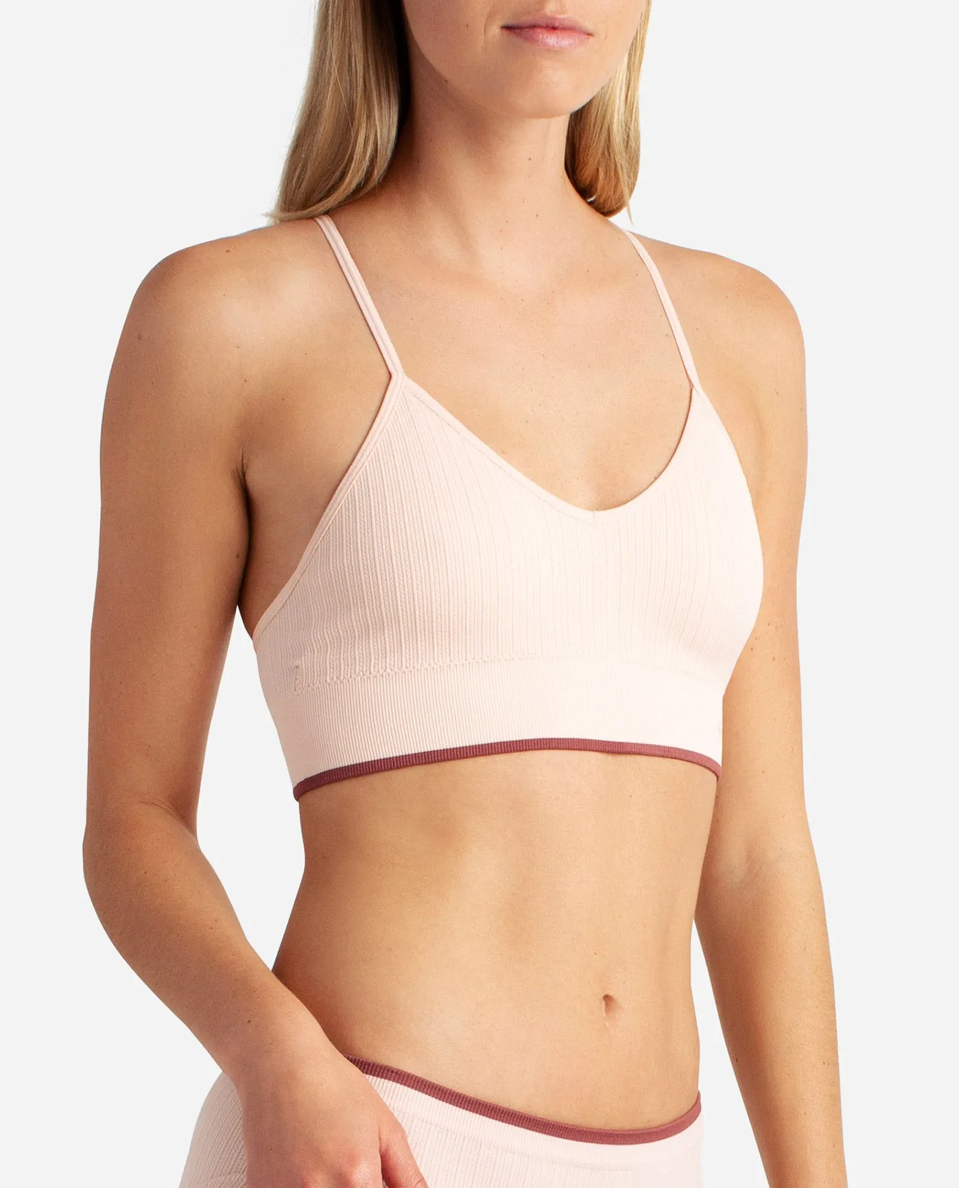 3-Pack Seamless Braid Texture Bralette With Contrast Line