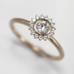 4mm Snowflake Halo Ring