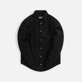 4S Designs Chenille Jacquard Lace Over Shirt - Black