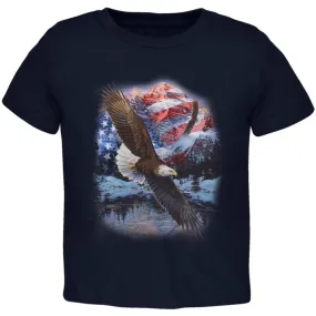 4th Of July American Flag Bald Eagle Toddler T Shirt