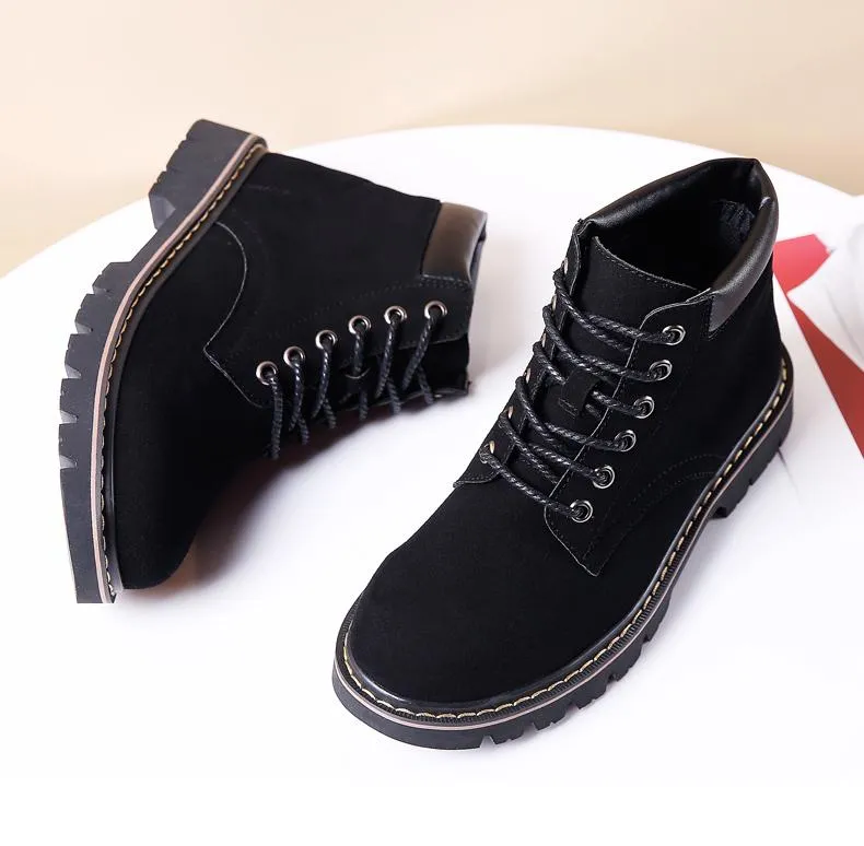 6 Colors Classic Genuine Leather Women's Winter Lace-up Flat Boots