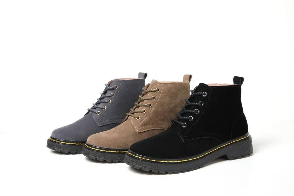 6 Colors Classic Genuine Leather Women's Winter Lace-up Flat Boots