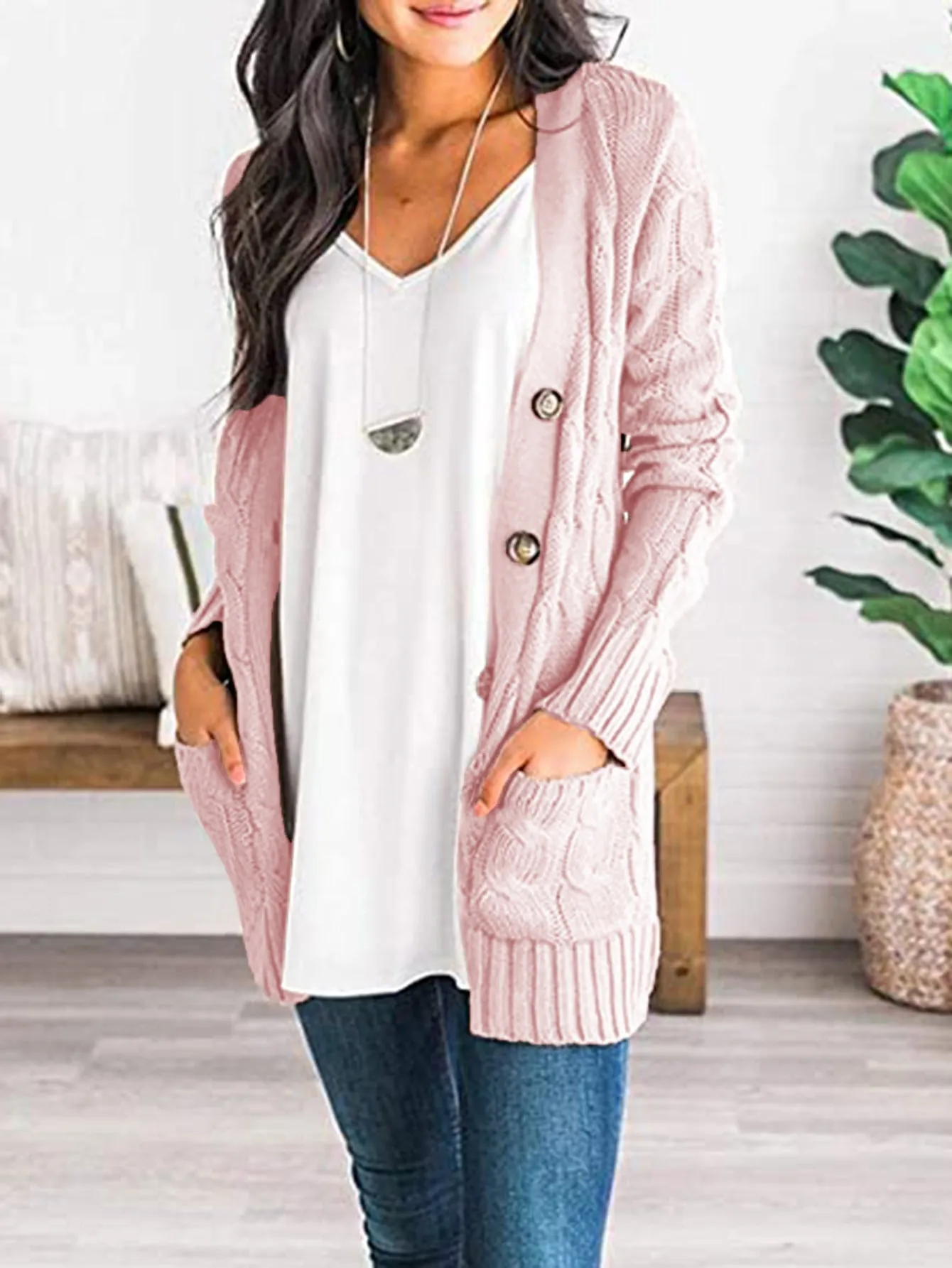 7 Cable-Knit Button Down Cardigan Sweaters