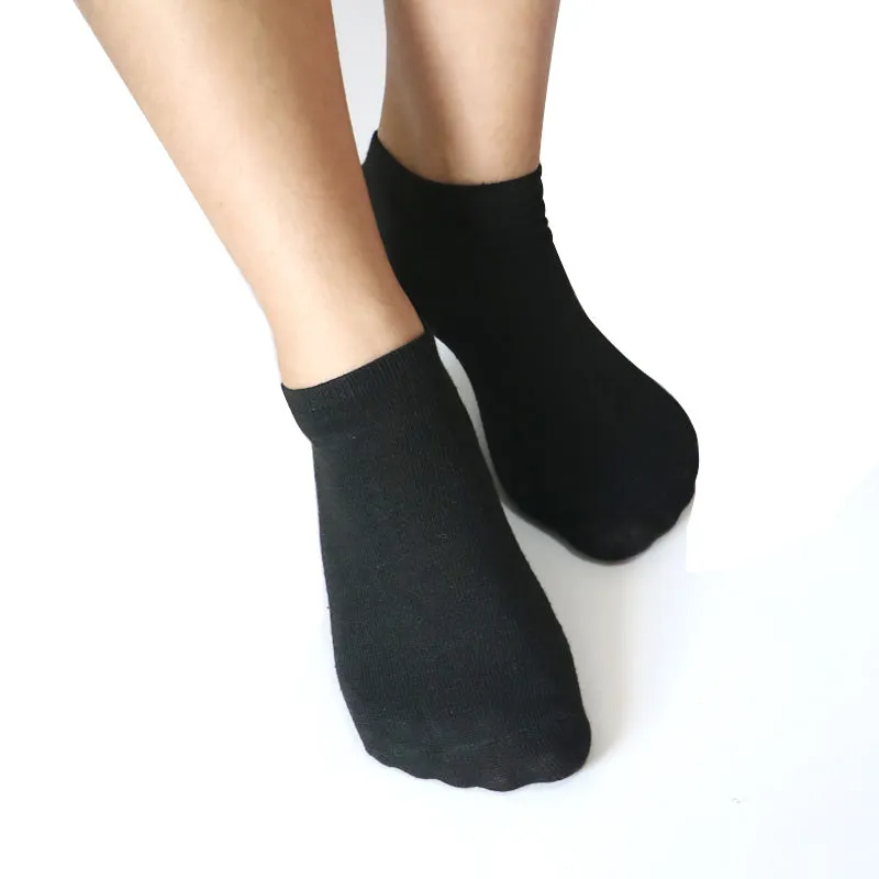 7Pair Women's Casual White Black Solid Color Short Low Cut Ankle Socks