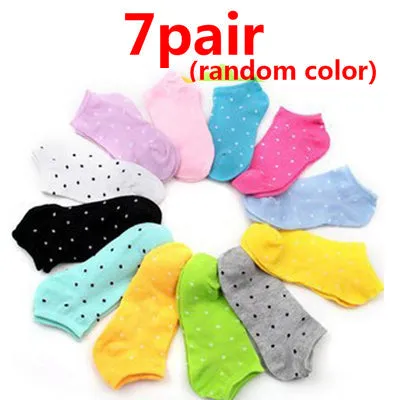 7Pair Women's Casual White Black Solid Color Short Low Cut Ankle Socks