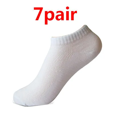 7Pair Women's Casual White Black Solid Color Short Low Cut Ankle Socks