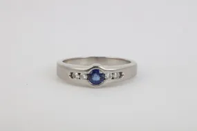 950 Platinum 0.39tcw Sapphire 0.28tcw Diamond Ring Size 8.25 (8.97g.)