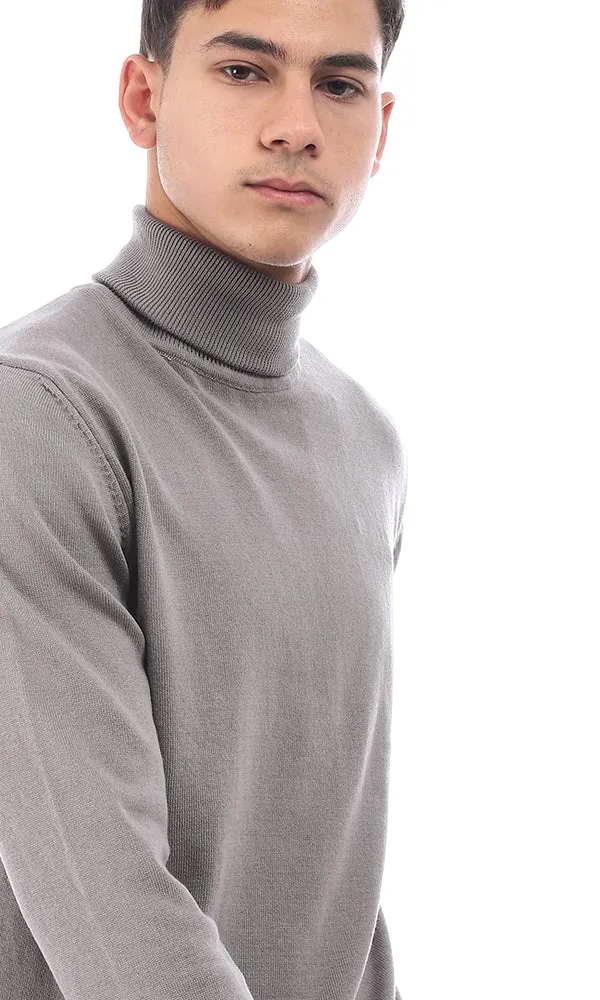 96320 Slip On Cotton Full Sleeves Sweater - Dark Grey