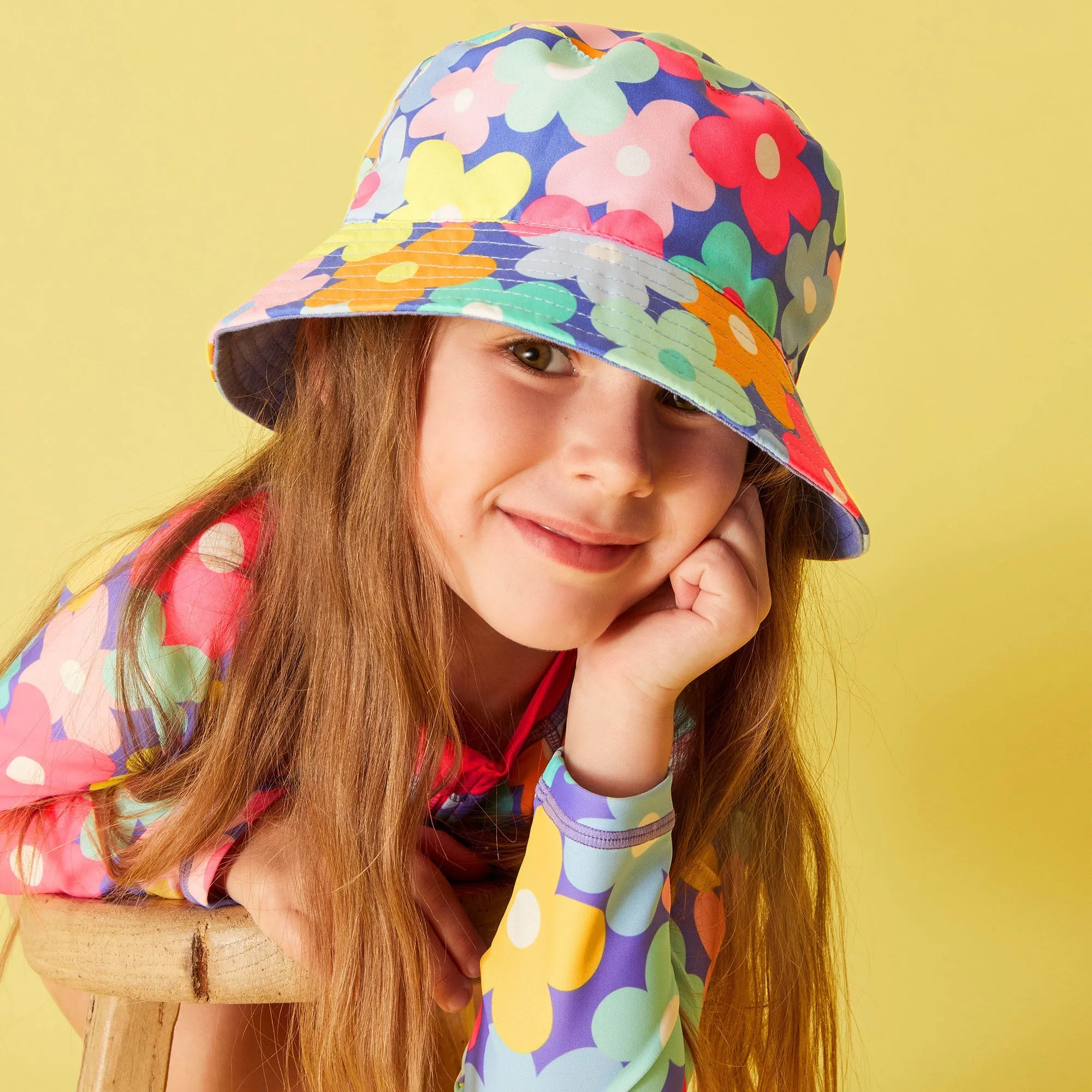 Accessorize London Girl's Retro Floral Bucket Hat (3-6 Years)