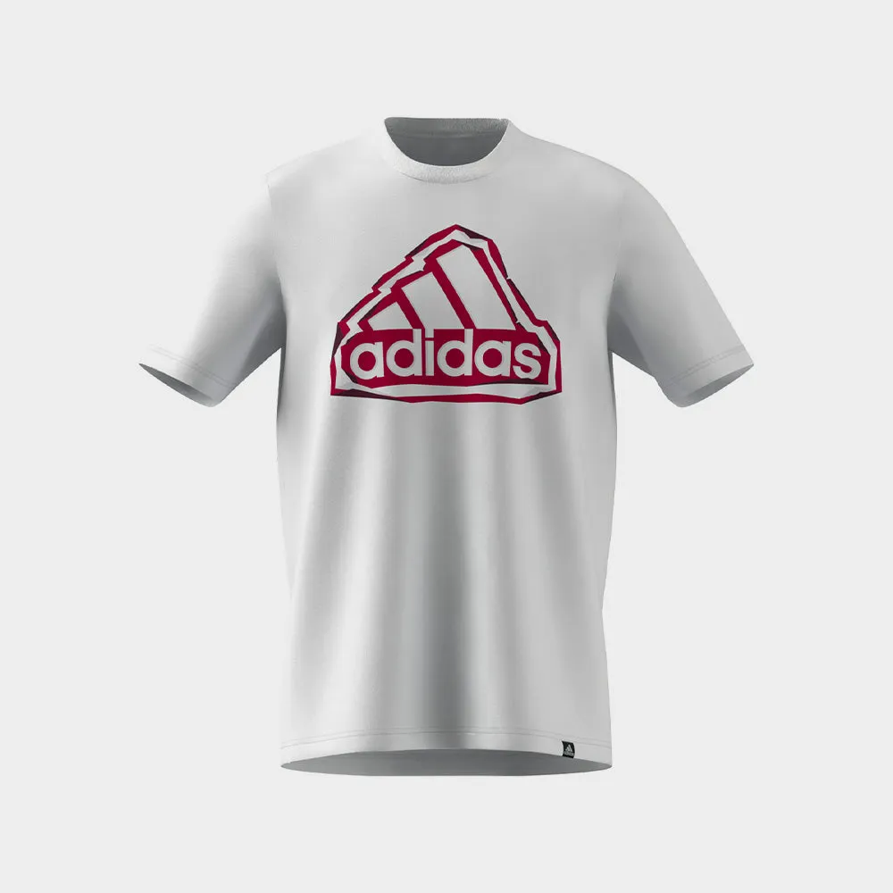 Adidas Mens Field Badge Of Sport Logo Tee White/Multi _ 180886 _ White