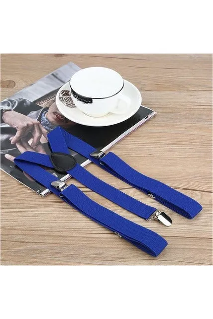 Adjustable Elasticated Adult Suspender Straps Y Shape Clip-on