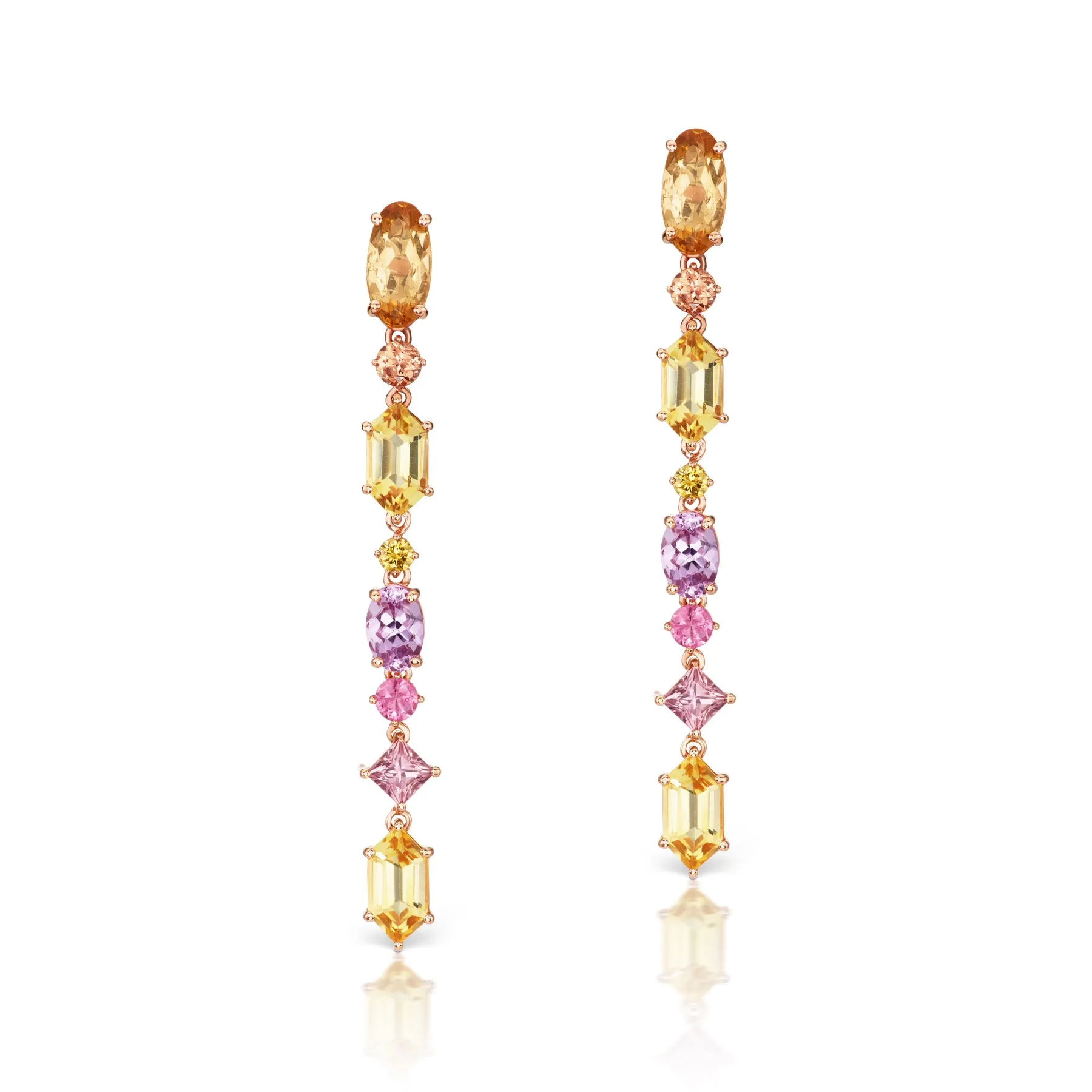 Aerial Silk Precious Stone Drop Earrings