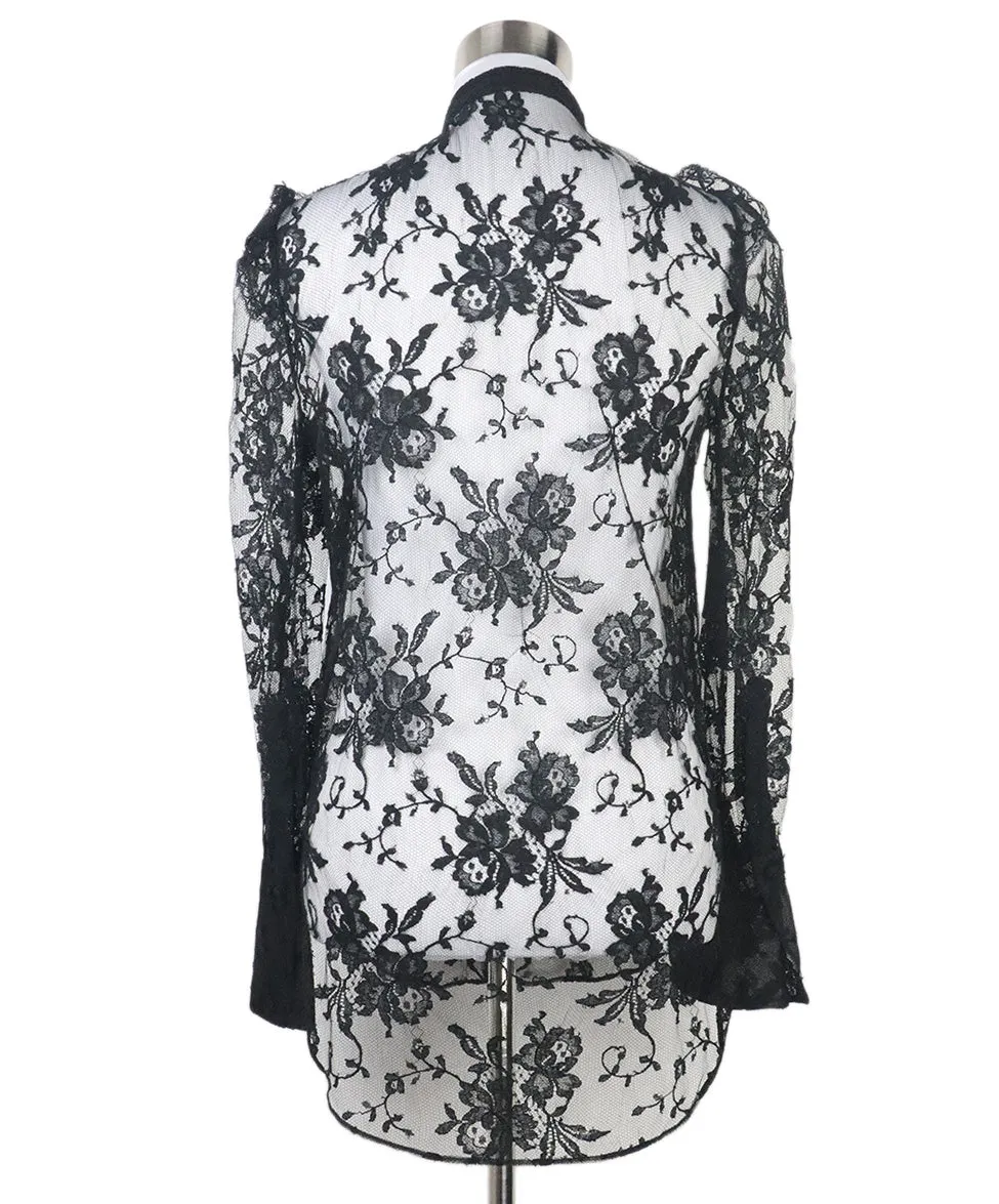 Alexander McQueen Black Lace Top sz 6