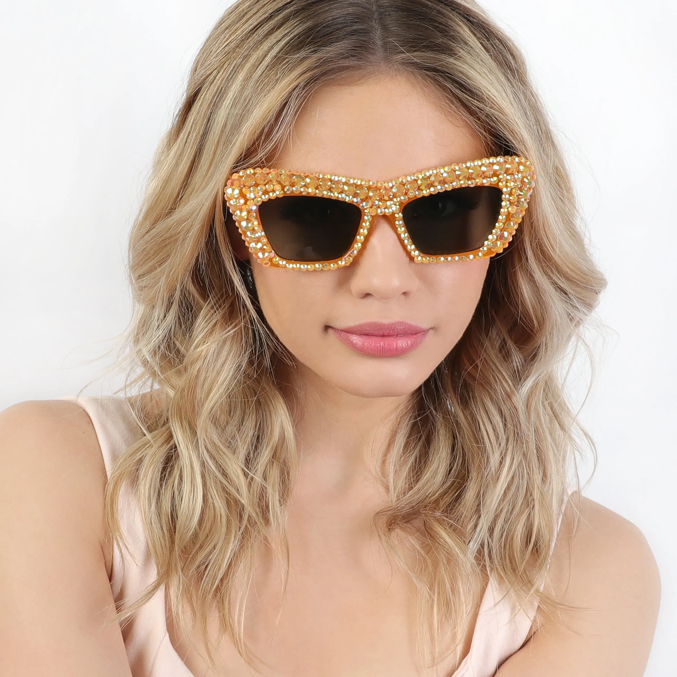 Alison Retro Cat Eye Rhinestone Sunglasses