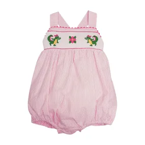 Alligators Seersucker Cotton Baby Girl Romper