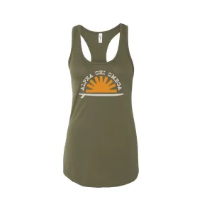 Alpha Chi Omega Howdy Sunrise Women's Ideal Racerback Tank Tank Top