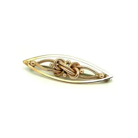 Antique Victorian 9ct Rose Gold Knotted Marquise Brooch