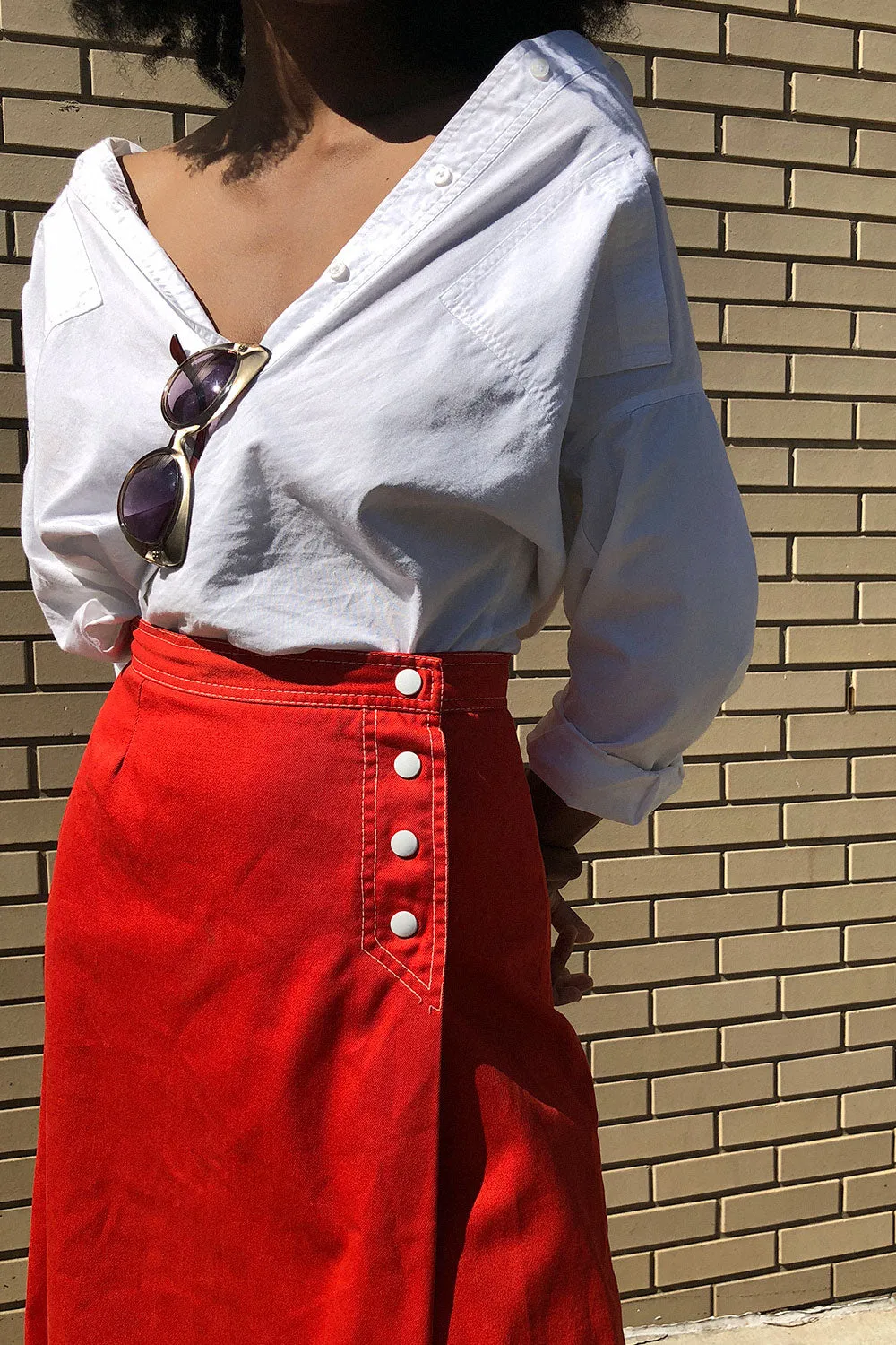 Apple Red Snap Skirt S