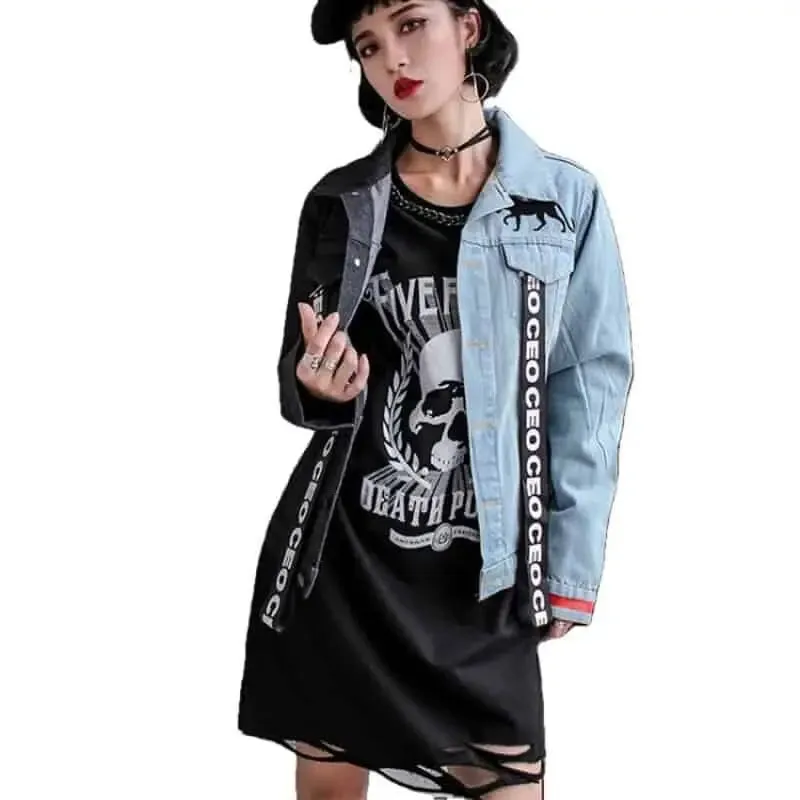 Arrows 2 Colors Block Denim Jacket