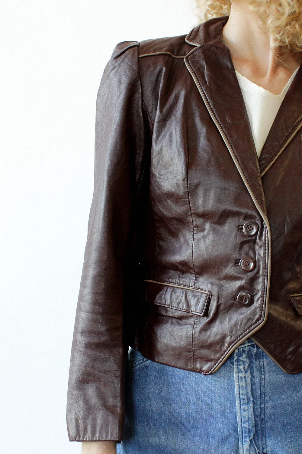 Aubergine Leather Jacket XS/S