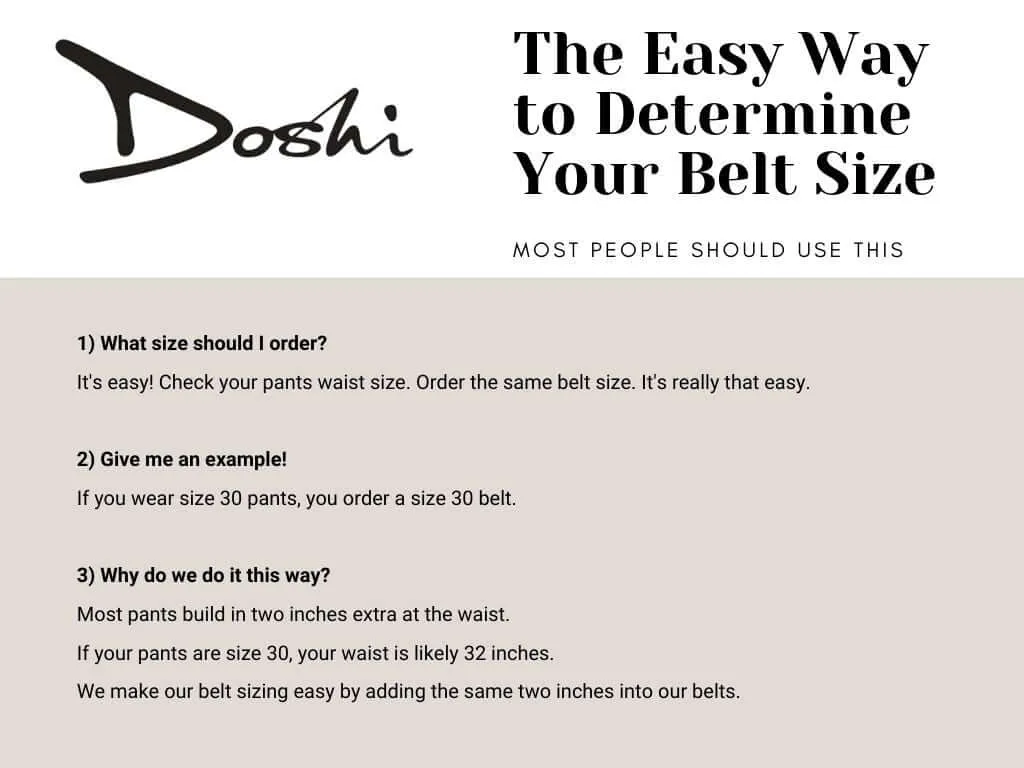 Auto Doshi Vegan Belt (Blue sizes 26-36, Black 26-32 only)