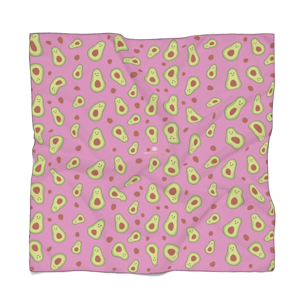 Avocado Print Poly Scarf, Vegan Inspired Lightweight Fashion Accessories- Made in USA