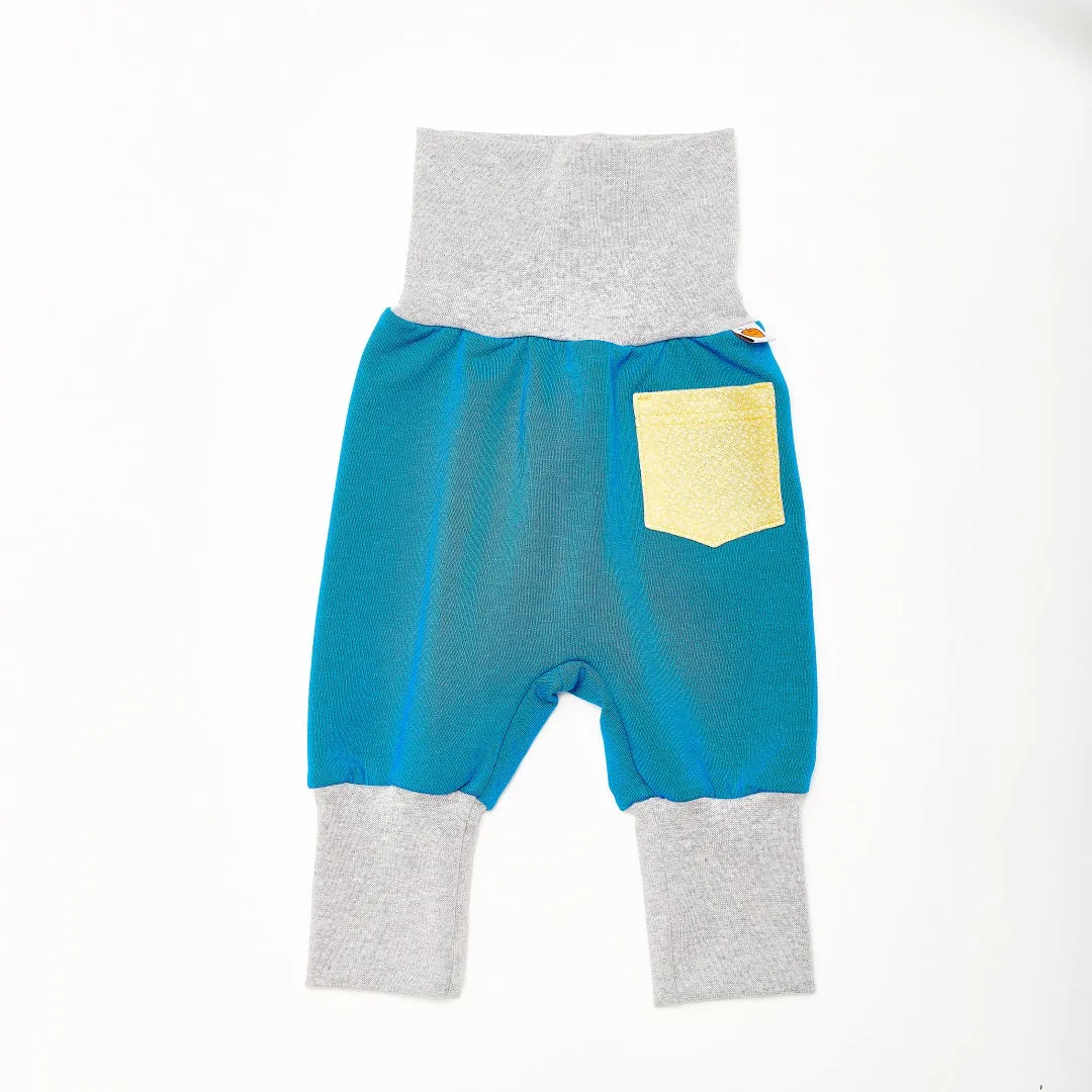 Baby Sweat pants with pockets "Sweat Blue/Dotties Bamboo"