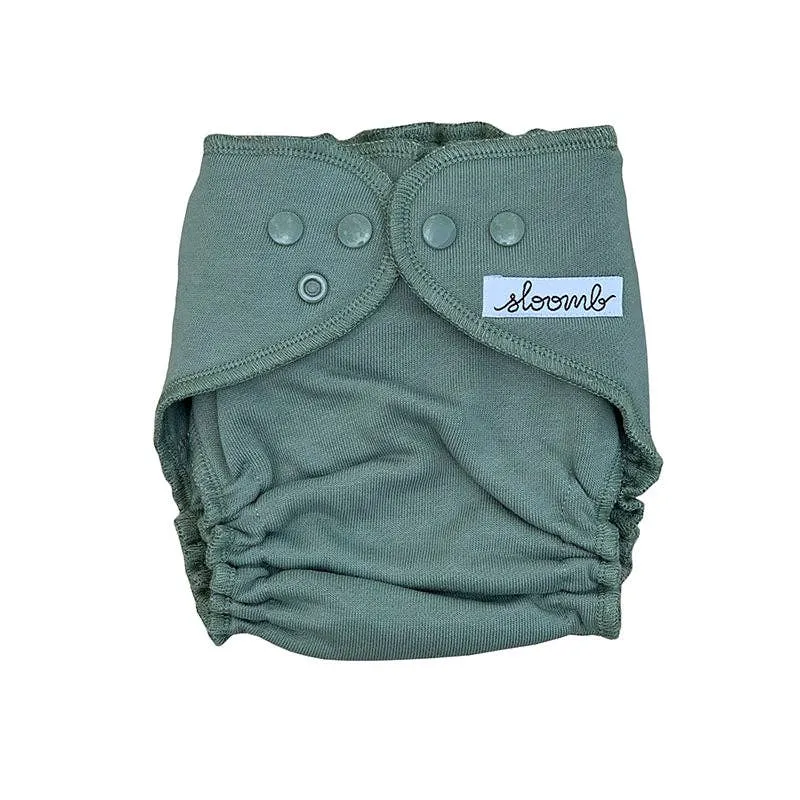 Bamboo Fleece Fitted Diapers: MINERAL / LARGE