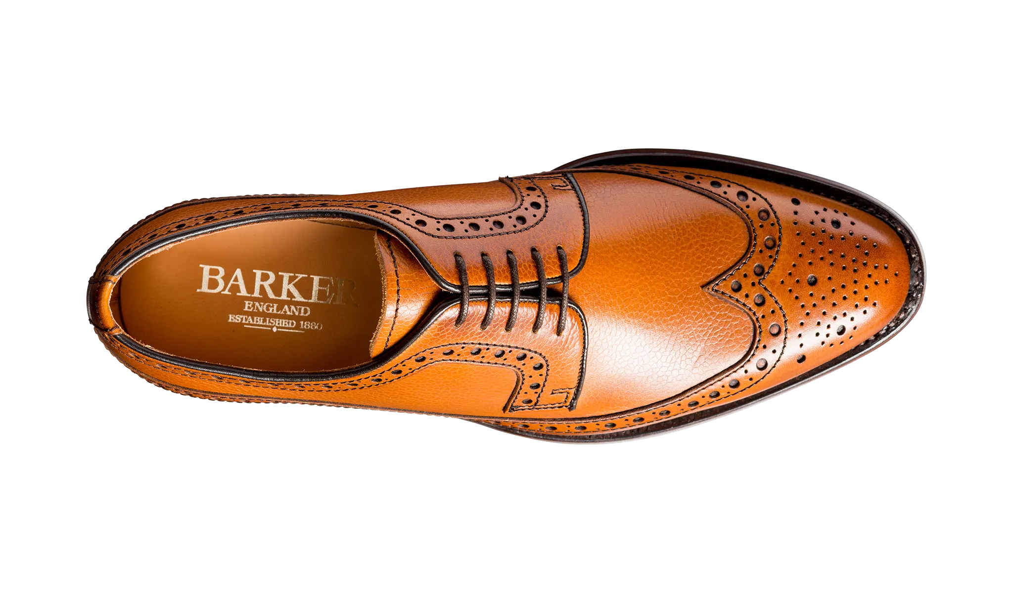 Barker Calvay Classic Long-Wing  Brogue Shoe - Cedar Grain