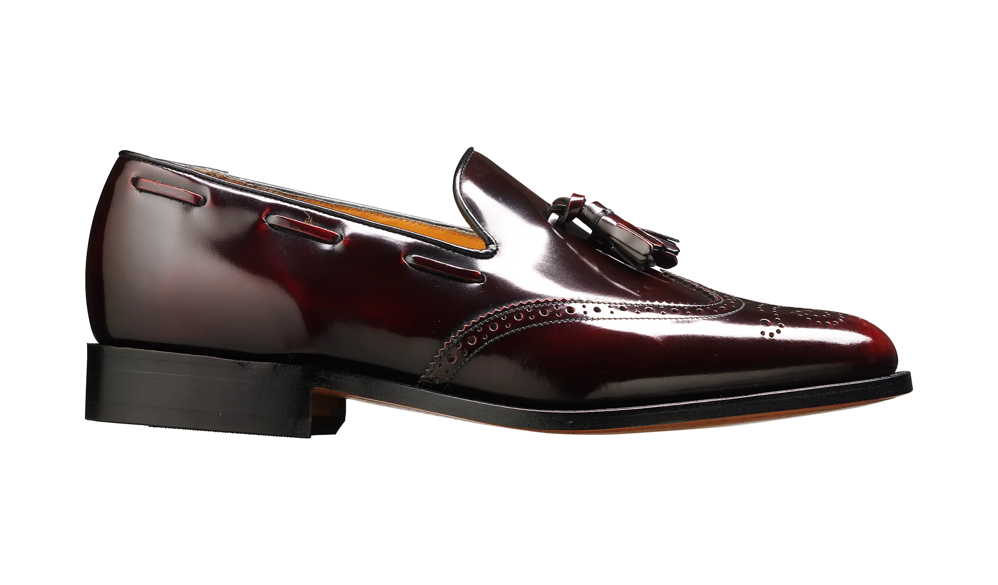 Barker Clive  Classic Wing Cap Loafer -Hi Shine Burgundy