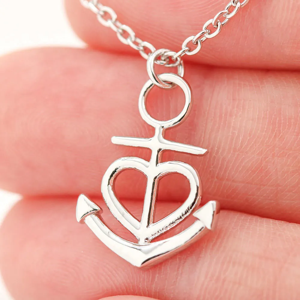 Beautiful Anchor Heart Necklace With Remembrance Heart Message Card