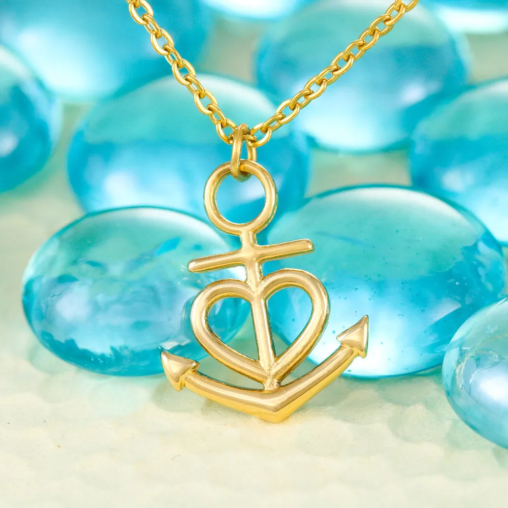 Beautiful Anchor Heart Necklace With Remembrance Heart Message Card