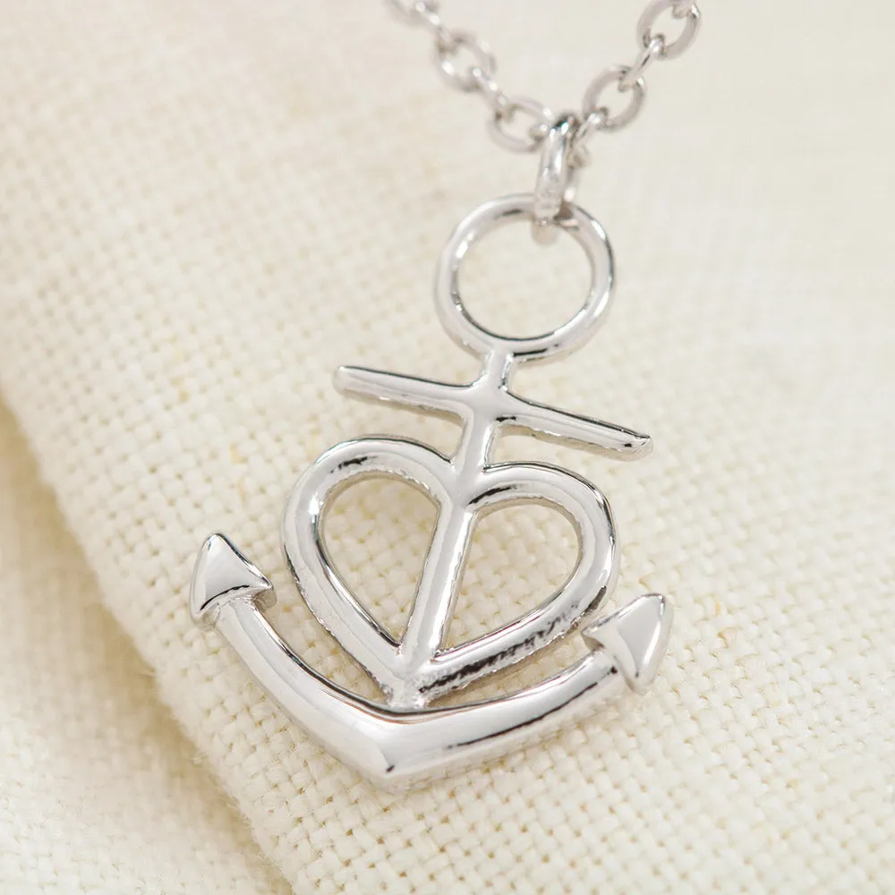 Beautiful Anchor Heart Necklace With Remembrance Heart Message Card