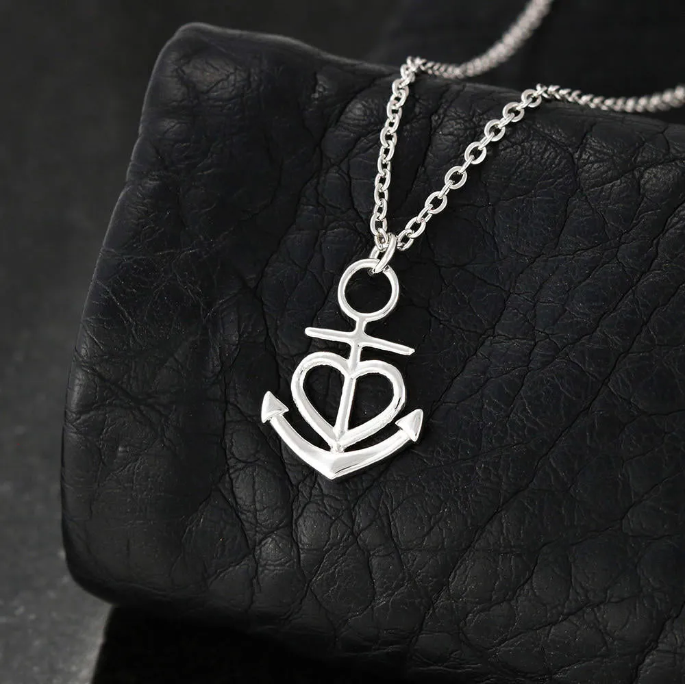 Beautiful Anchor Heart Necklace With Remembrance Heart Message Card