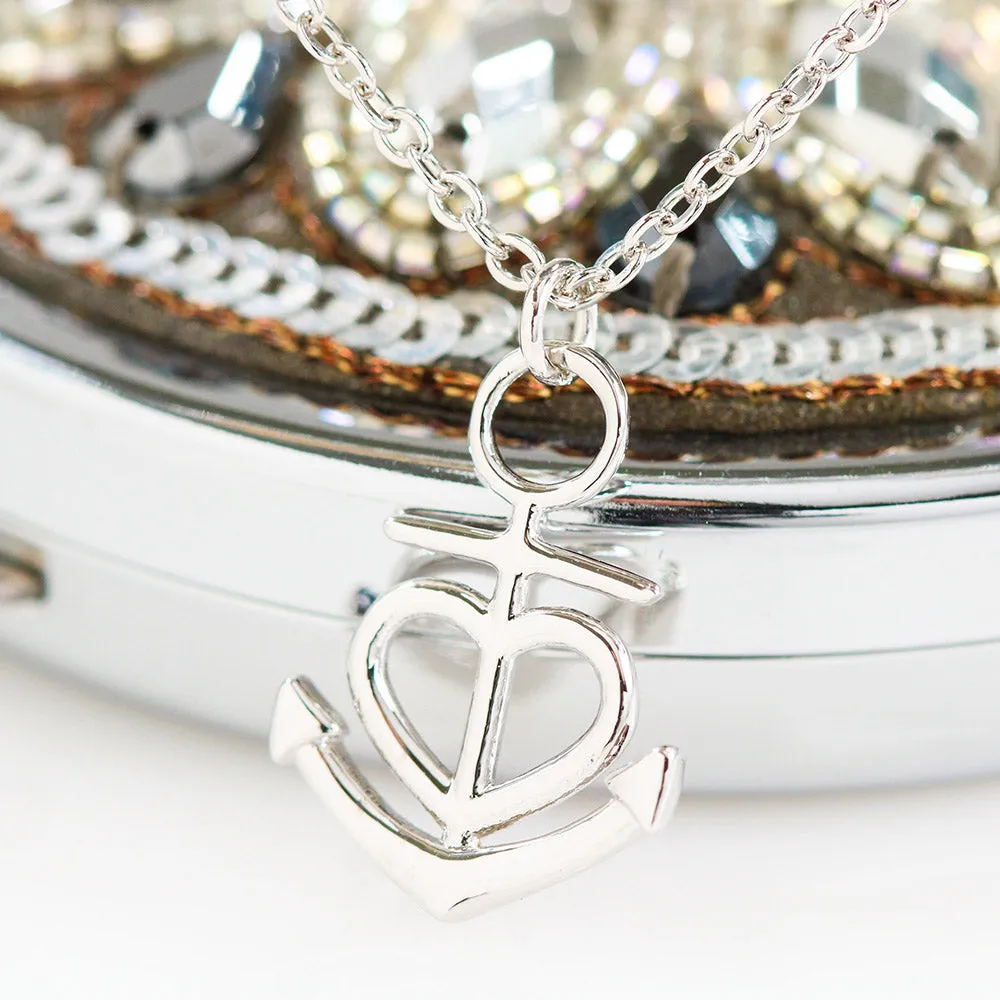 Beautiful Anchor Heart Necklace With Remembrance Heart Message Card