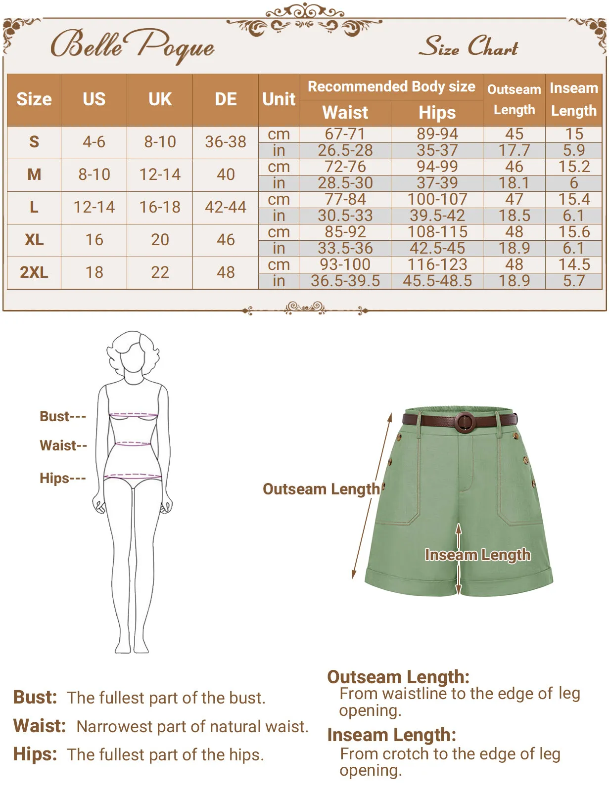 Bermuda Shorts Linen High Waisted Shorts Casual Cotton Shorts with Belts