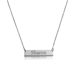 Better Jewelry Custom .925 Sterling Silver Name Bar Necklace w. Engraving