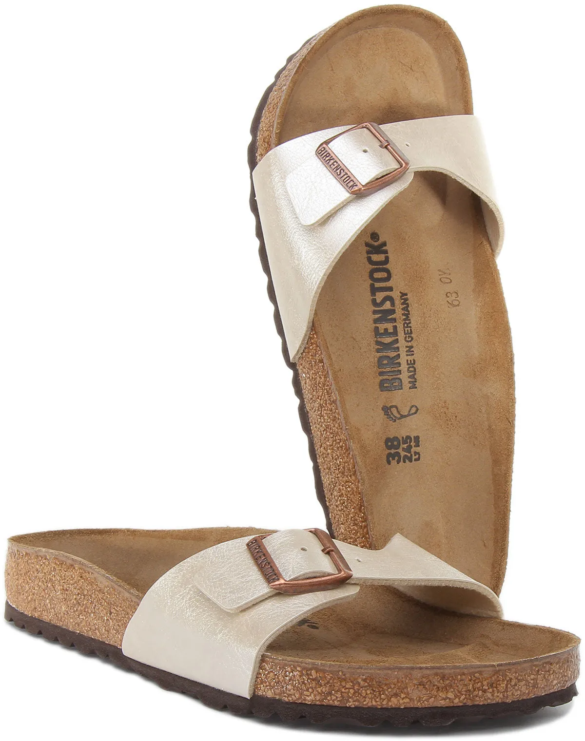 Birkenstock Madrid In Pearl White For Women | Regular Fit