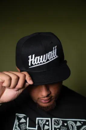 BLACK & WHITE HAWAII SLANT HAT